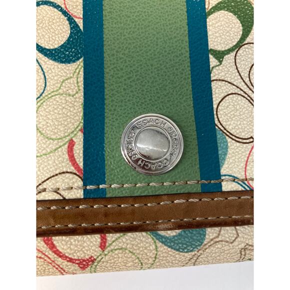 COACH SIGNATURE MULTI COLOR SIGNATURE LEATHER WALLET - Picture 8 of 13